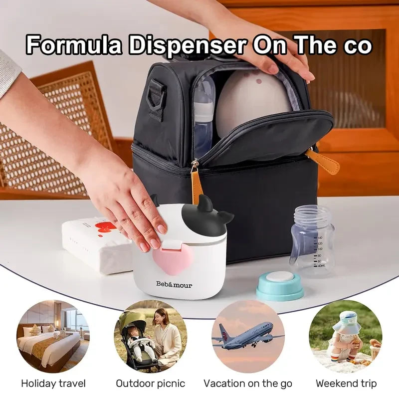 Bebamour Baby Formula Dispenser, Travel-Friendly Leak-Proof Container for Road Trips - Tiny Adventures
