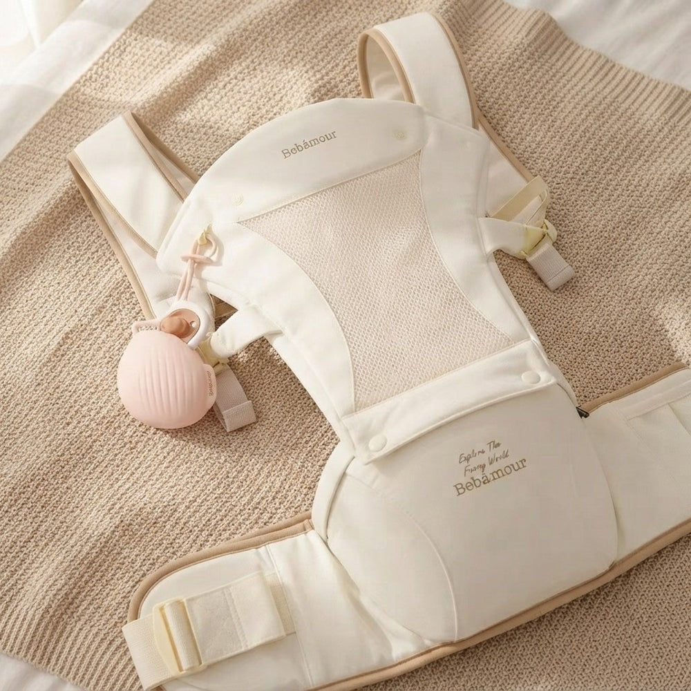 Bebamour Ergonomic Baby Carrier with Hip Seat, Hands-Free Support for Daily Walks - Tiny Adventures